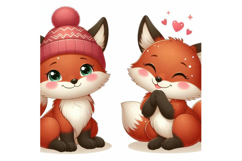 8-cute-fox-on-white-background