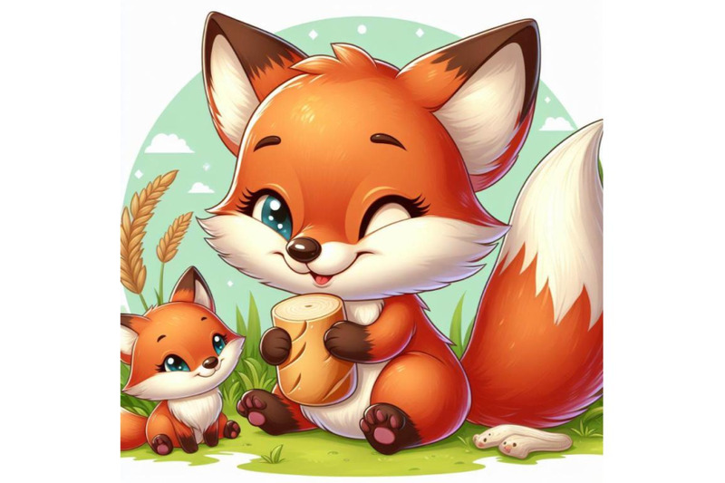 8-cute-fox-on-white-background