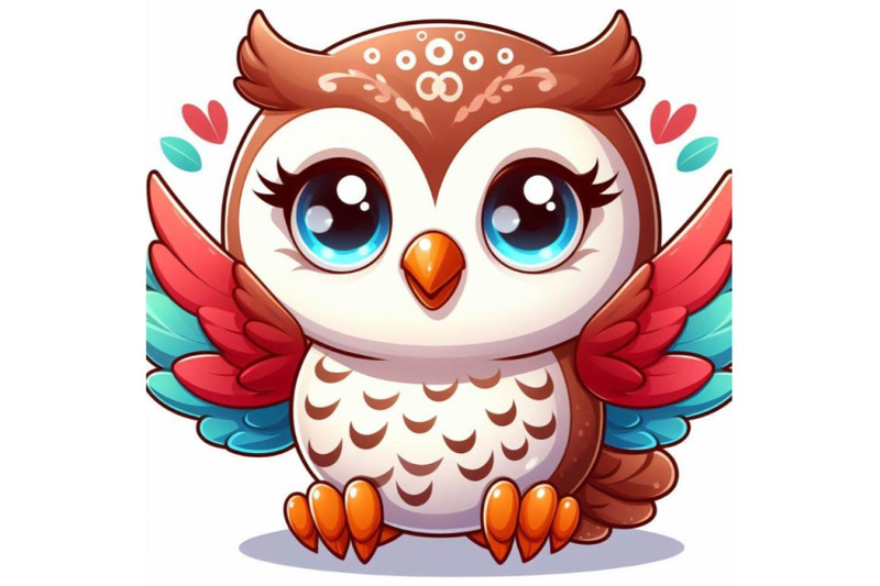 8-cute-owl-on-white-background