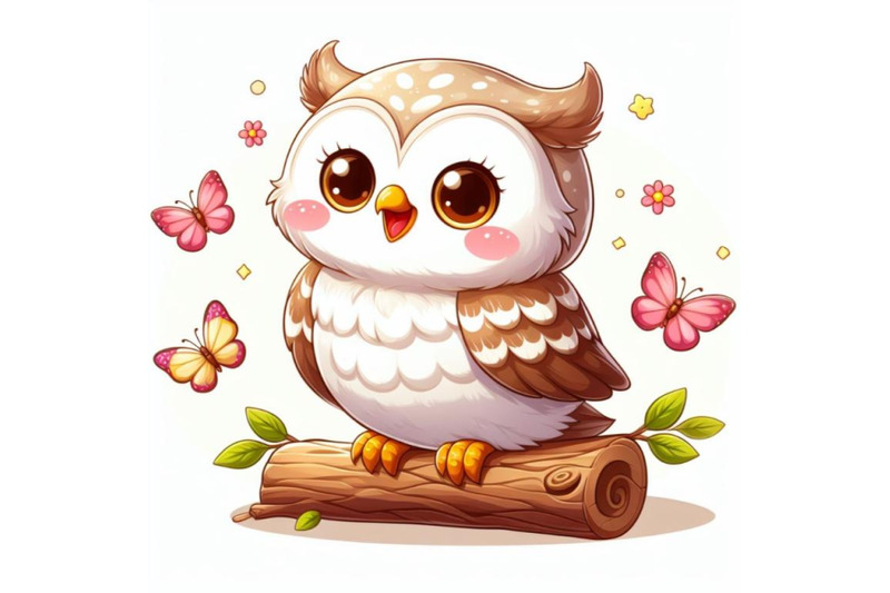 8-cute-owl-on-white-background