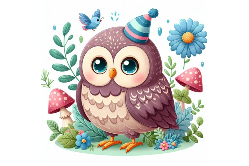 8-cute-owl-on-white-background