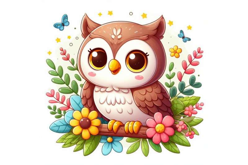 8-cute-owl-on-white-background