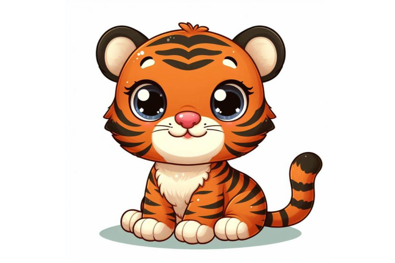 8-cute-tiger-on-white-background