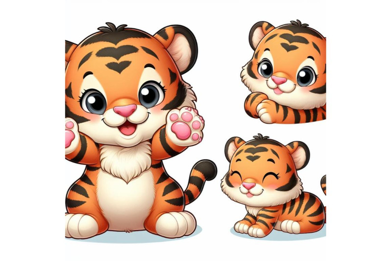 8-cute-tiger-on-white-background