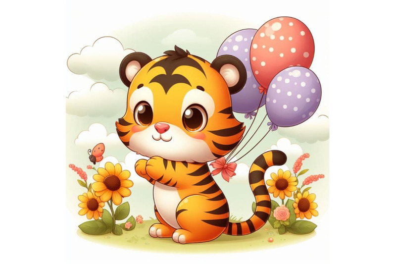 8-cute-tiger-on-white-background