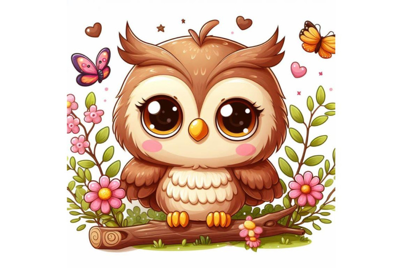 8-cute-owl-on-white-background