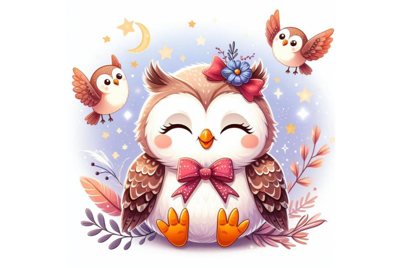 8-cute-owl-on-white-background