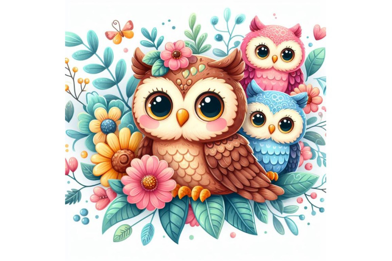 8-cute-owl-on-white-background