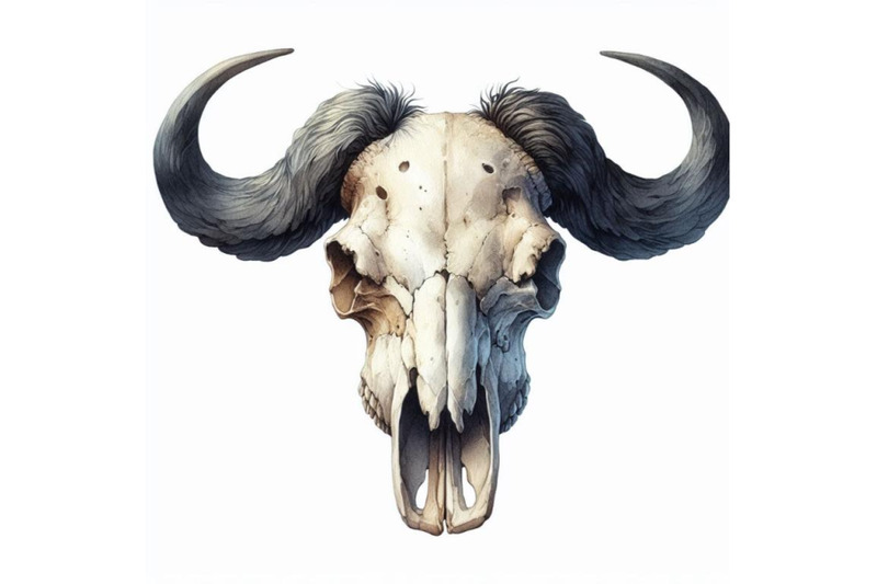 8-watercolor-buffalo-skull-isolat-bundle