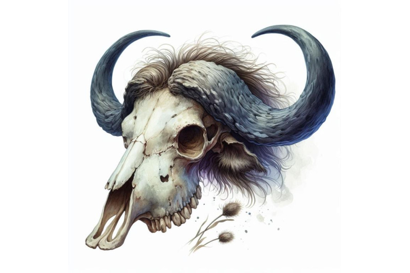 8-watercolor-buffalo-skull-isolat-bundle