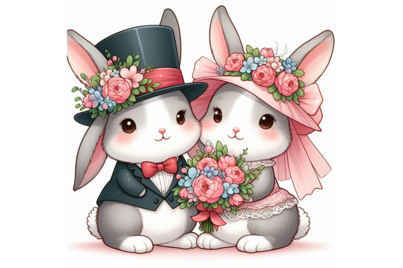 8-a-rabbit-couple-bunny-with-a-bundle