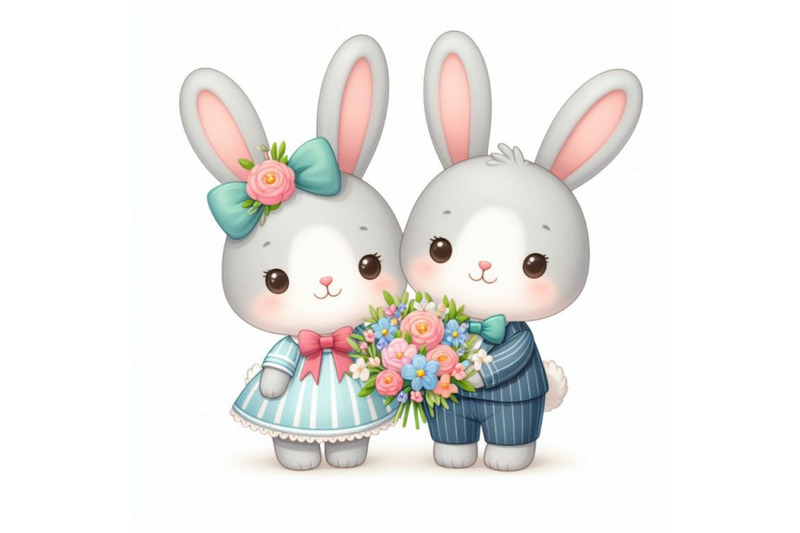 8-a-rabbit-couple-bunny-with-a-bundle