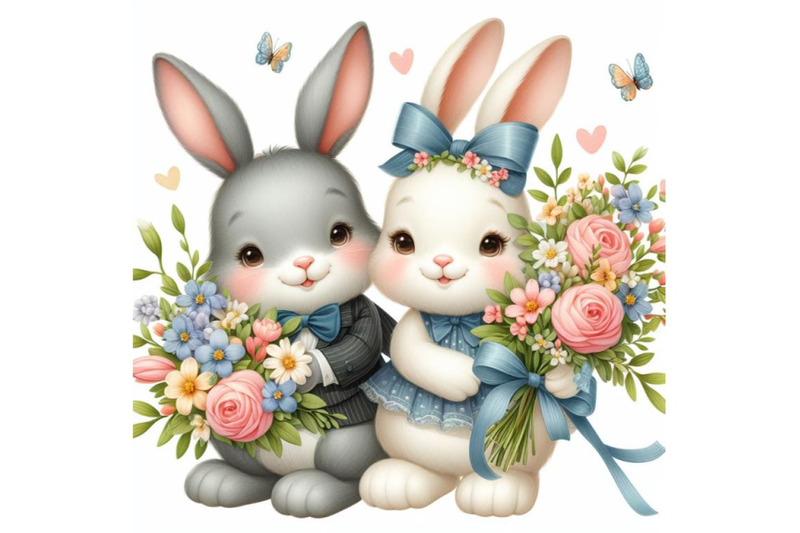 8-a-rabbit-couple-bunny-with-a-bundle