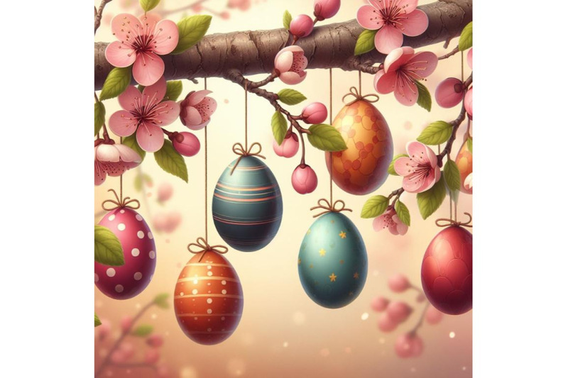 8-easter-eggs-hanging-on-plum-branch