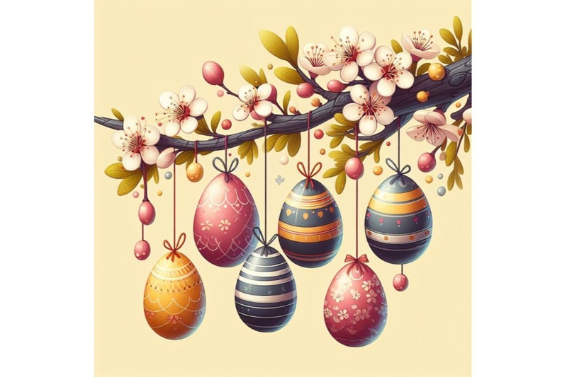 8-easter-eggs-hanging-on-plum-branch