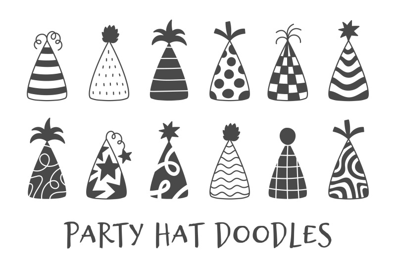 party-hat-doodles-png-clipart
