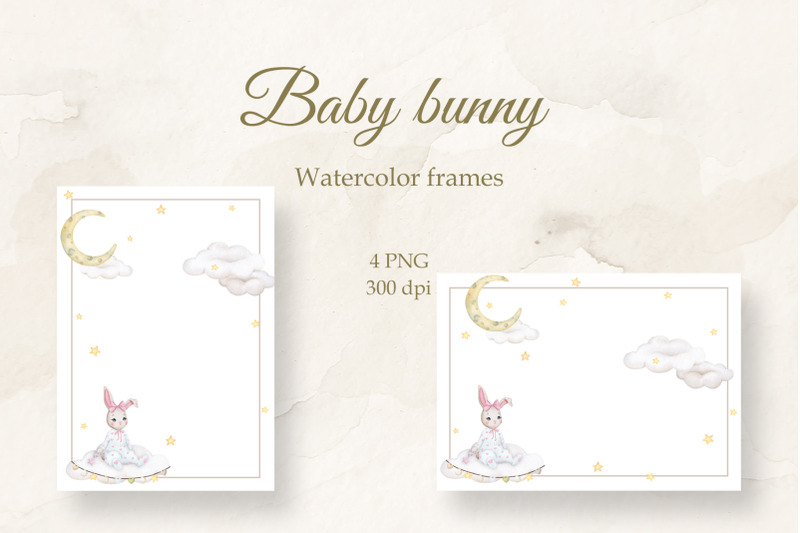 cute-bunny-frame-for-baby-girl-watercolor-png