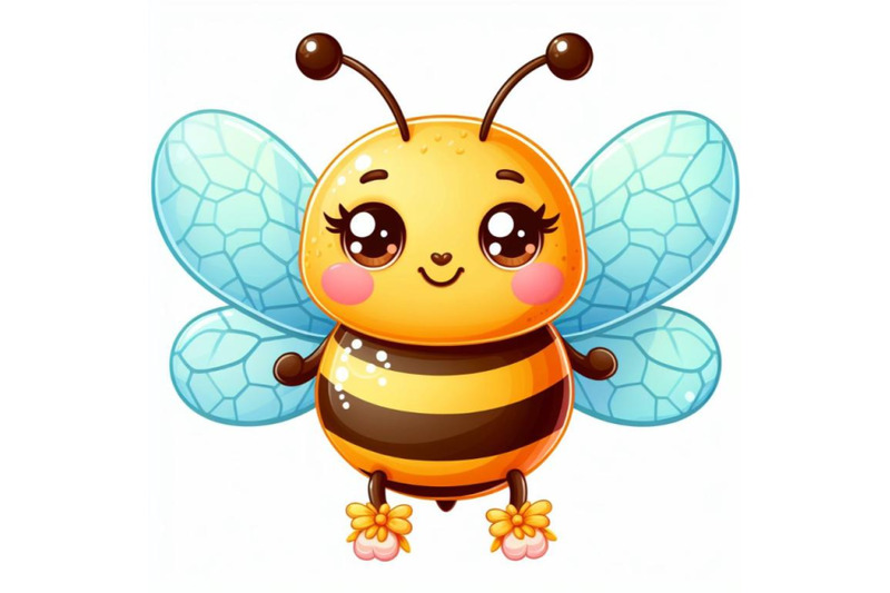 4-an-illustration-of-a-cute-bee-isolated-on-white-background