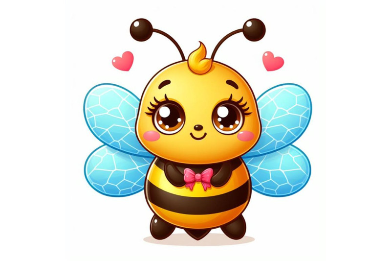 4-an-illustration-of-a-cute-bee-isolated-on-white-background