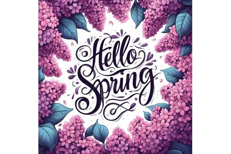 4-vector-illustration-of-hand-lettering-hello-spring-on-a-background