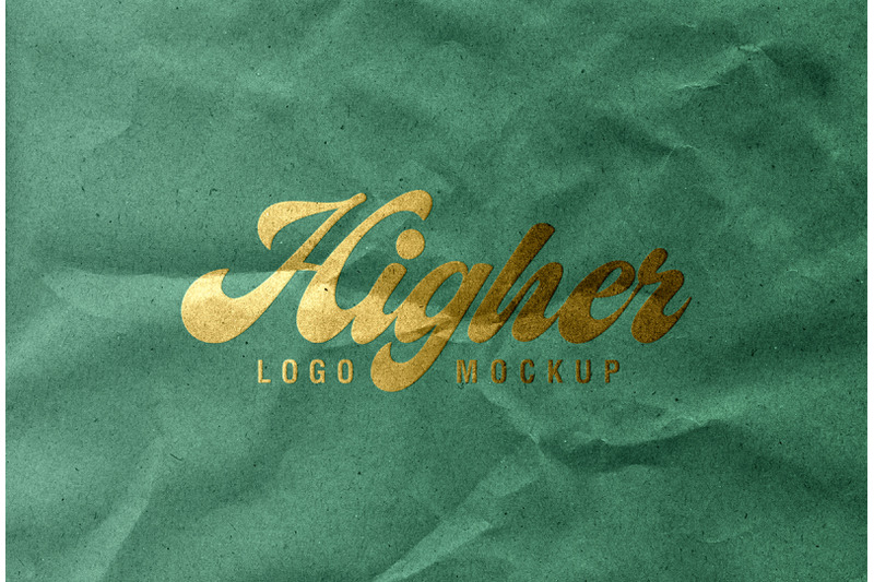 gold-foil-logo-mockup-crumpled-green-paper