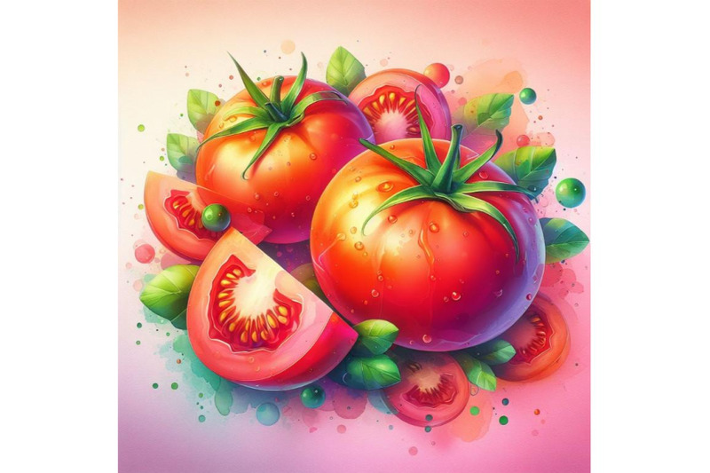 4-watercolor-tomato-pink-background-3d-colorful-background