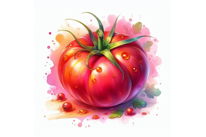 4-watercolor-tomato-pink-background-3d-colorful-background