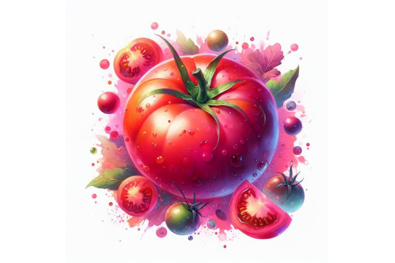 4-watercolor-tomato-pink-background-3d-colorful-background