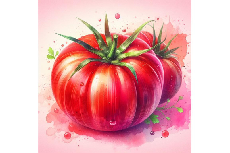 4-watercolor-tomato-pink-background-3d-colorful-background