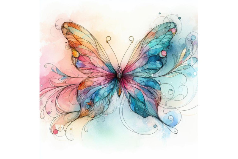 4-watercolor-a-butterfly-line-art-and-pastel-abstract-background-color