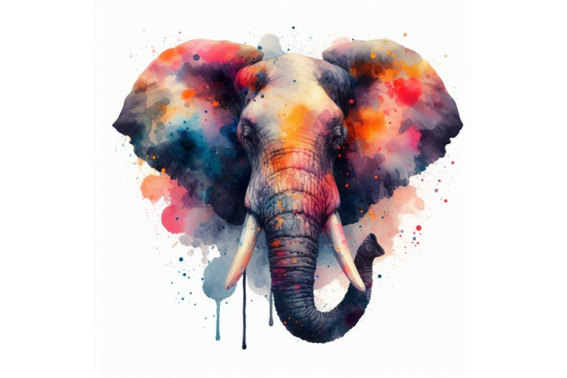 4-watercolor-abstract-splash-art-poster-of-elephant-head-colorful-ba