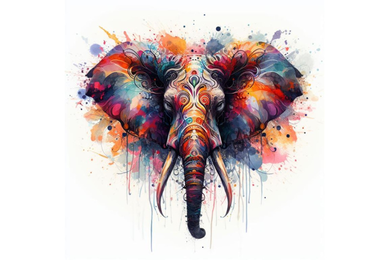 4-watercolor-abstract-splash-art-poster-of-elephant-head-colorful-ba