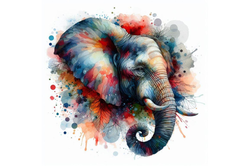 4-watercolor-abstract-splash-art-poster-of-elephant-head-colorful-ba