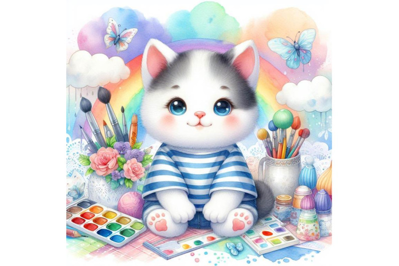 4-watercolor-baby-animal-cute-cat-watercolor-colorful-background