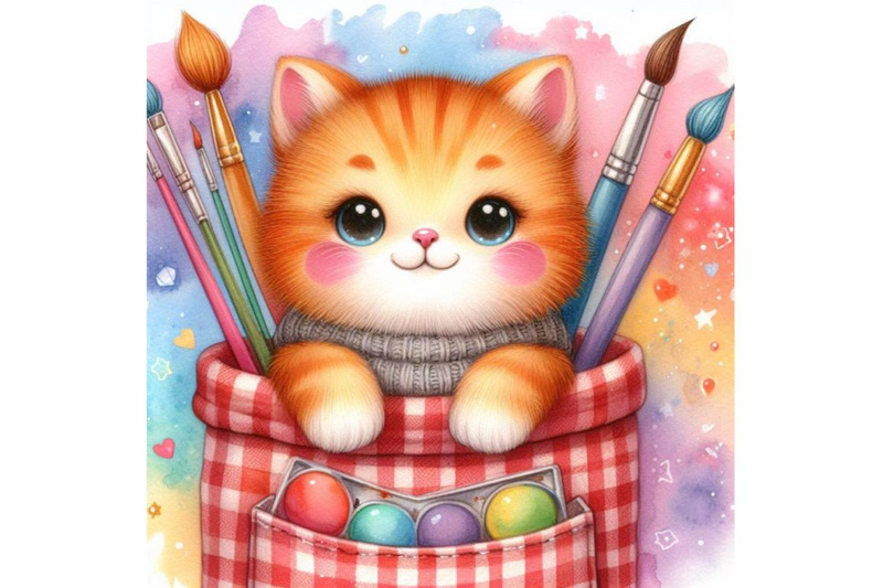 4-a-cute-orange-cat-in-a-pocket-colorful-background