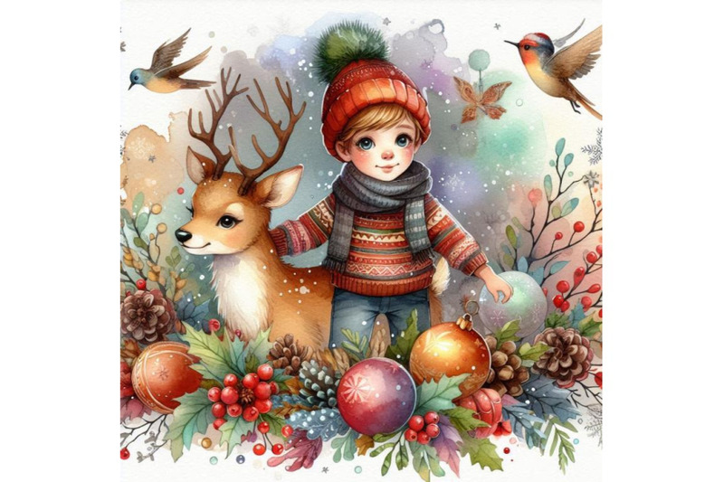 4-watercolor-boy-with-deer-christmas-watercolor-colorful-background