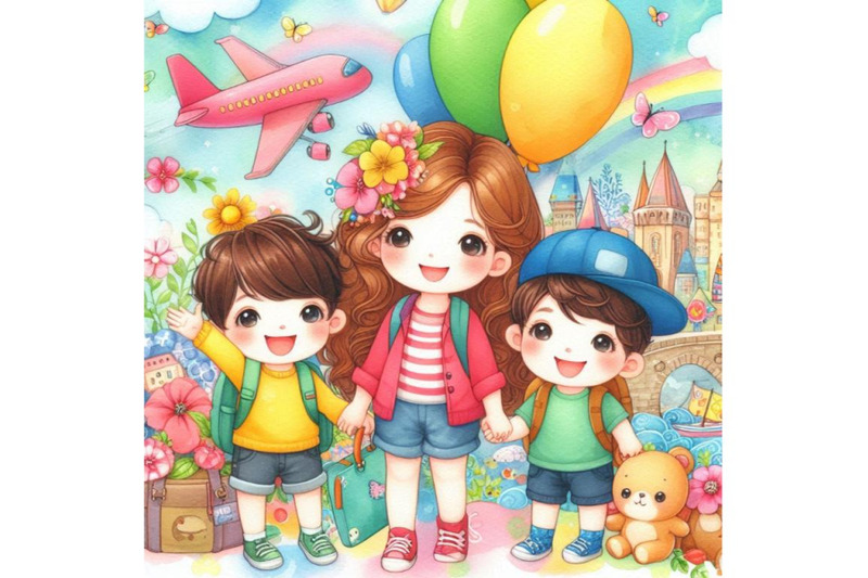 4-appy-cute-kids-and-momcolorful-background