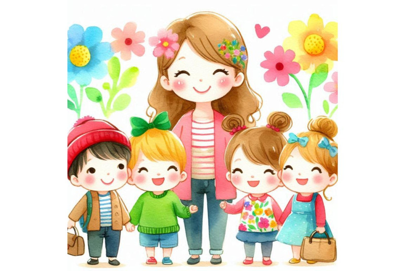 4-appy-cute-kids-and-momcolorful-background