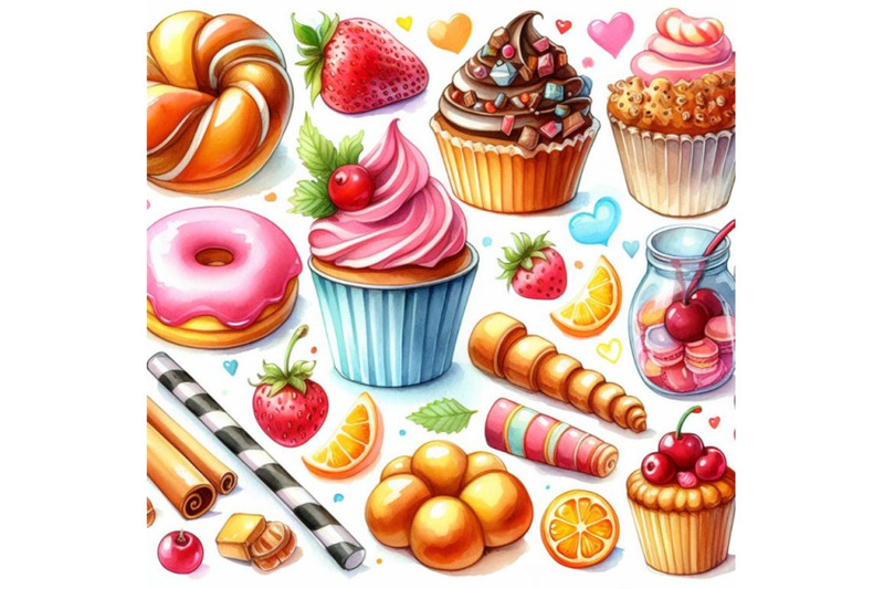 4-bakery-delights-watercolor-element-colorful-background