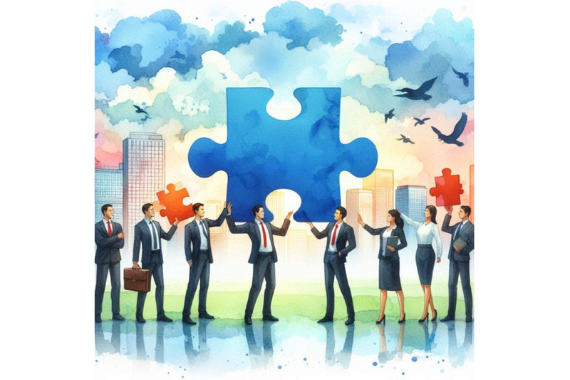 4-business-people-holding-the-big-jigsaw-puzzle-piececolorful-backgrou