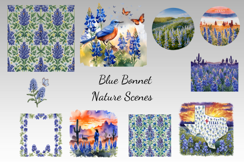 blue-bonnet-flowerwatercolor-clipart-bundle