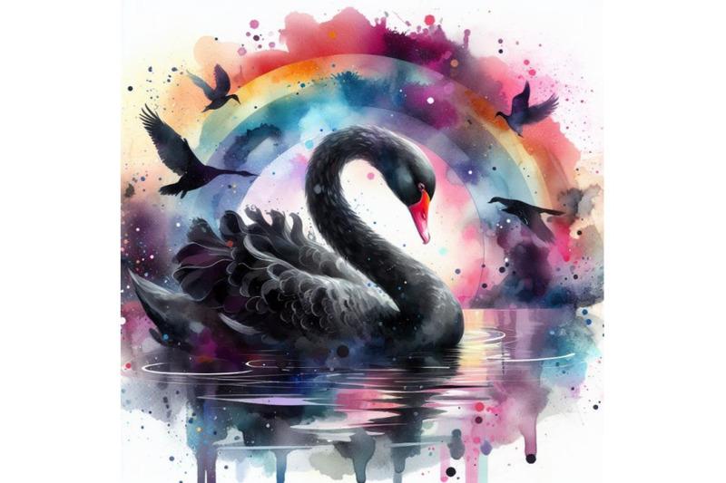 4-digital-art-abstract-black-swancolorful-background