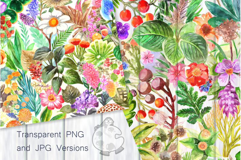 herbal-garden-set-3-watercolor-pattern-papers
