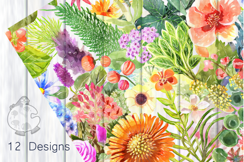 herbal-garden-set-3-watercolor-pattern-papers