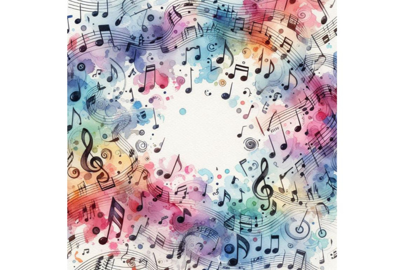 4-music-notes-background-on-white-colorful-background