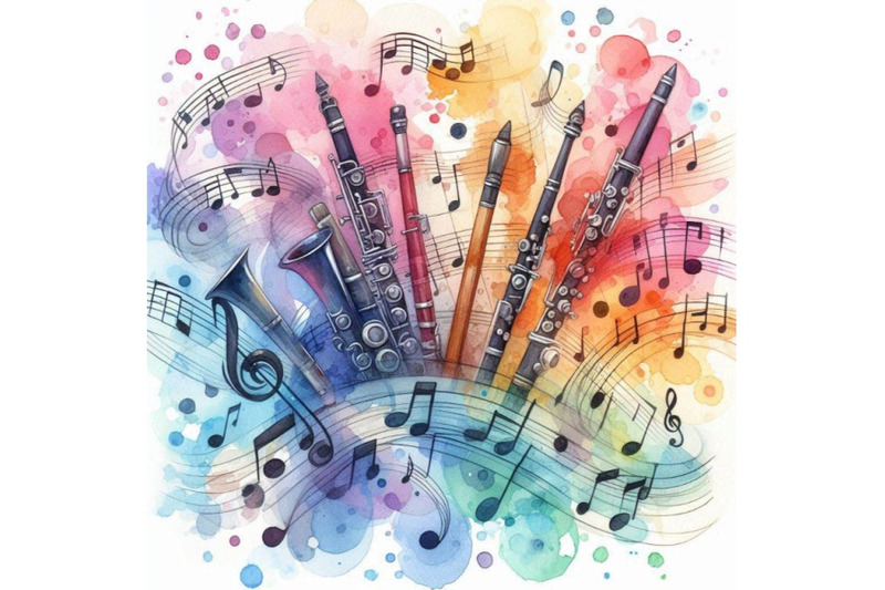 4-music-notes-background-on-white-colorful-background