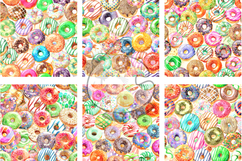 donuts-set-3-watercolor-dessert-papers