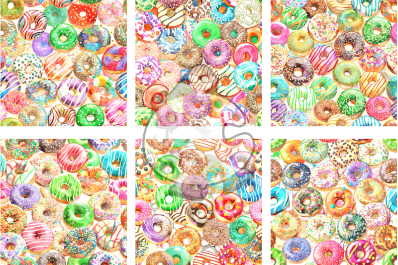 donuts-set-3-watercolor-dessert-papers