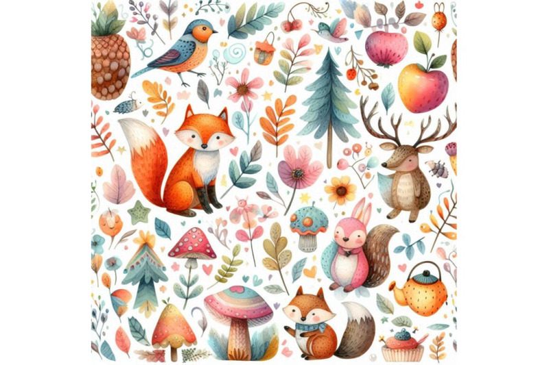 4-whimsical-woodland-charming-animal-colorful-background