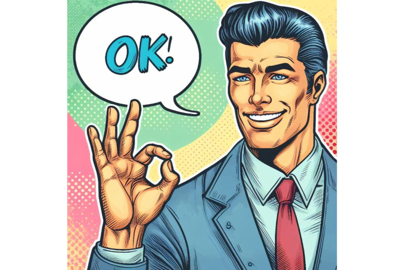 4-watercolor-man-smile-and-shows-ok-hand-sign-with-speech-bubble-vect